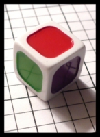Dice : Dice - Game Dice - Unknown White with Multicolored Sides -  FA collection buy Dec 2010